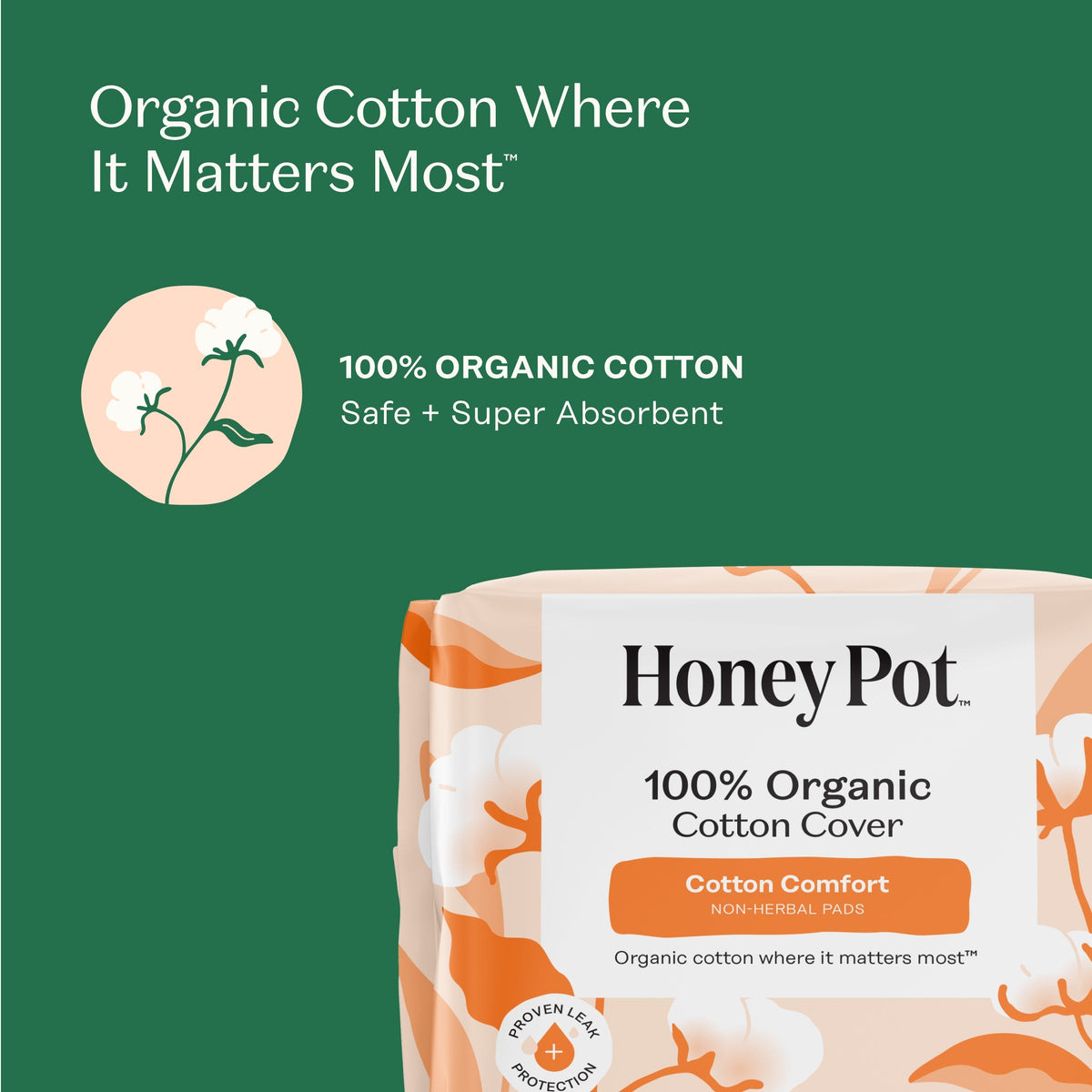 Organic Cotton Comfort Cover Heavy Flow Daytime Pads